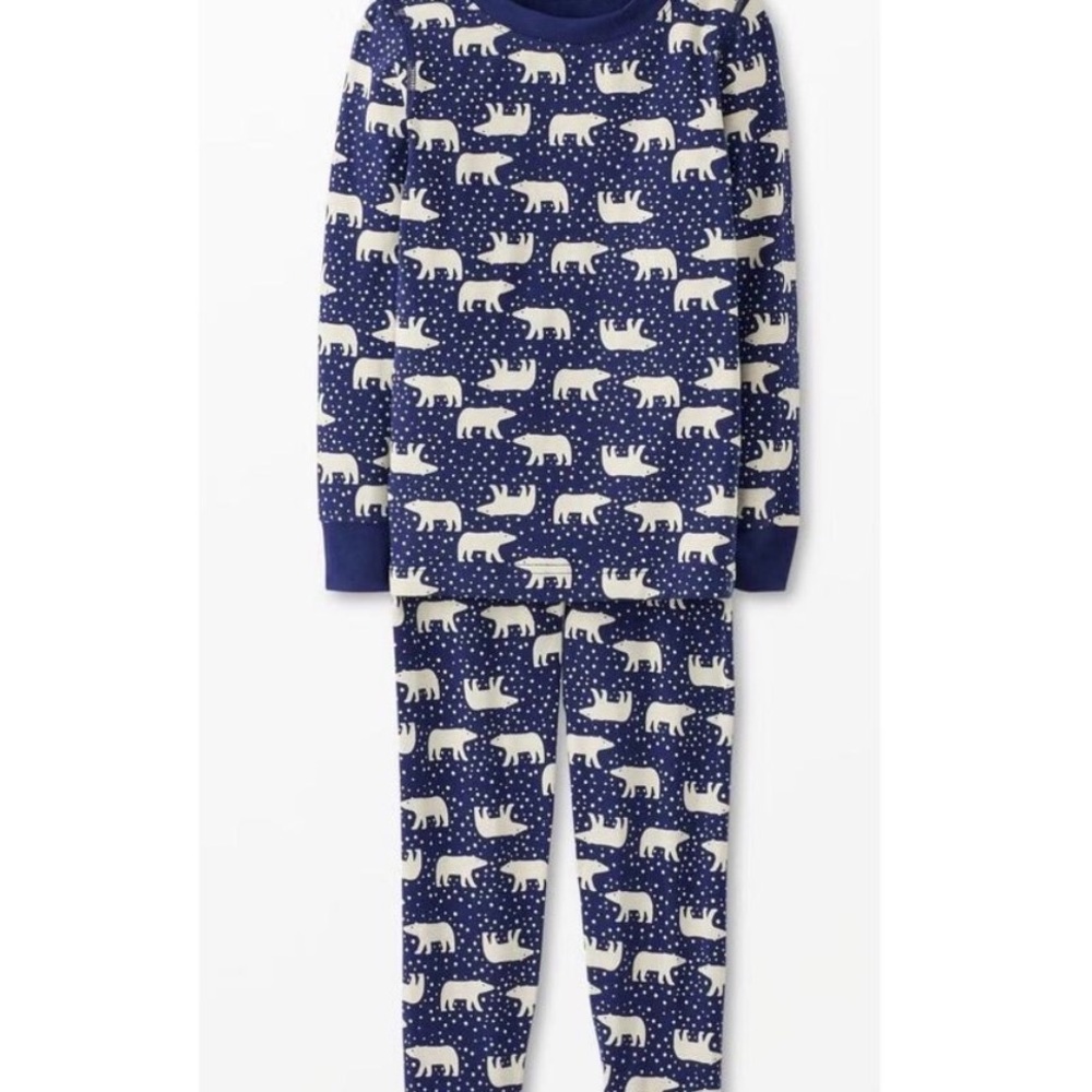 Hanna Andersson Polar Bear Pajama Set - Blue and White